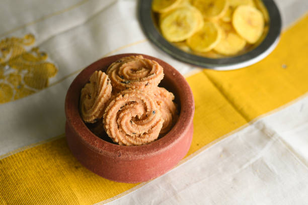 istock Rice Murukku or Chakli Indian deep fried snack Kerala Onam 1266271284