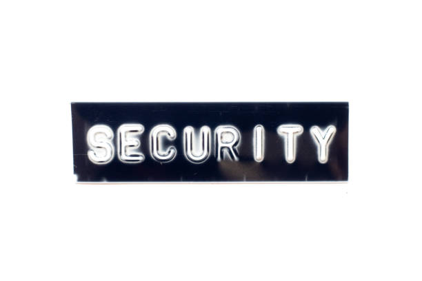 istock Embossed letter in word security in black banner on white background 1266271505
