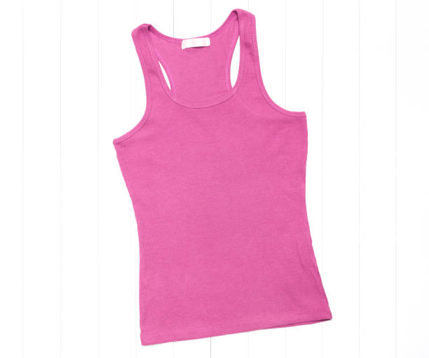 istock Hot pink tank top on a white background 1266274443