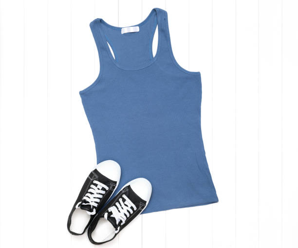 istock Royal blue tank top with sneakers on a white background 1266274446