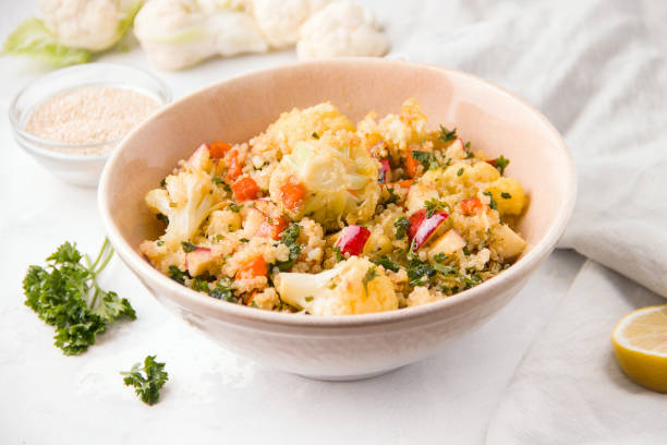 istock Fresh vegetable salad with cauliflower and quinoa 1266275380