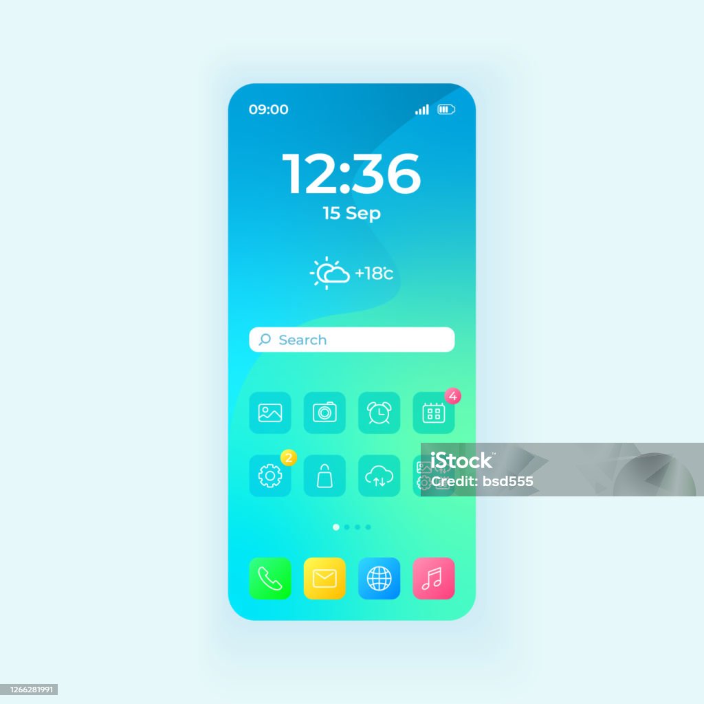 Cell Phones Interface Template Smartphone Interface Vector Template Stock Illustration - Download ...