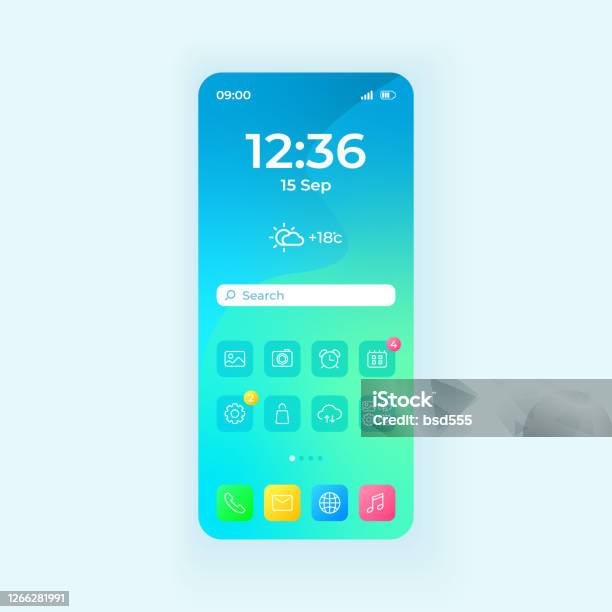 Phone Interface Graphics Smartphone Interface Vector Template Stock Illustration - Download ...