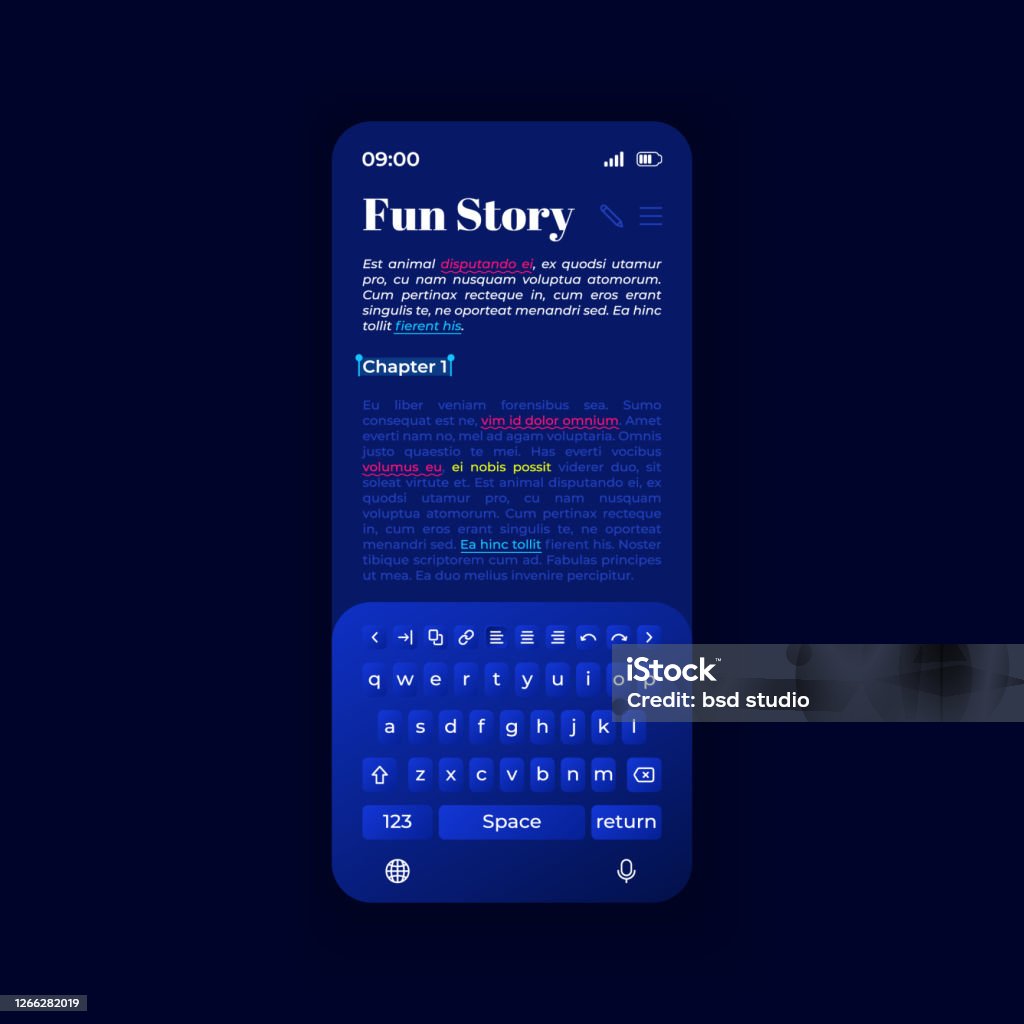 Text Writing Smartphone Interface Vector Template Stock Illustration ...