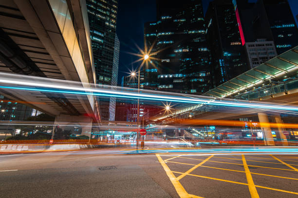 istock Night Traffic at Central, Hong Kong 1266287692