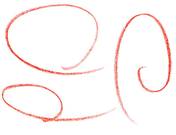 Red pencil circle drawings on white background