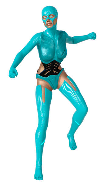 istock 3D illustration female robot on white 1266289555
