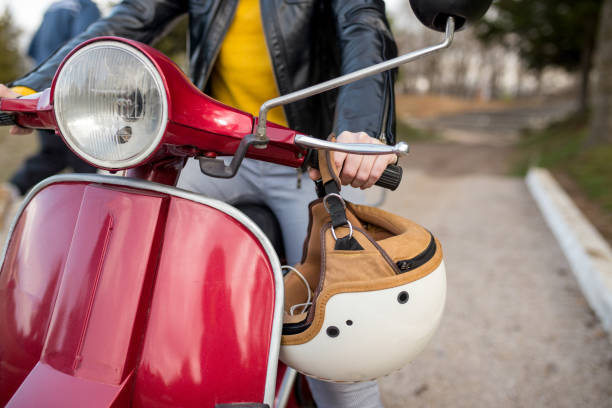 istock Urban girl on a scooter 1266293634