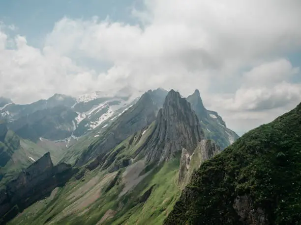Mountain range and ridges in Switzerland