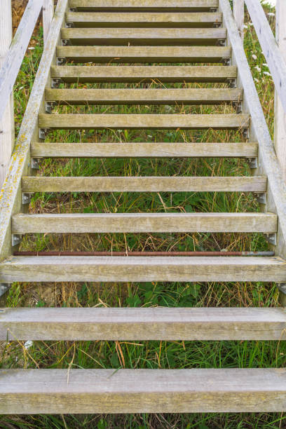 istock wooden steps heading down over the beach and sand dunes at Lowestoft Suffolk 1266298026