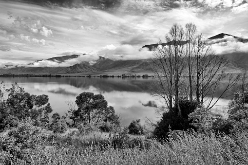 Peaceful lake in South Island, New Zealand