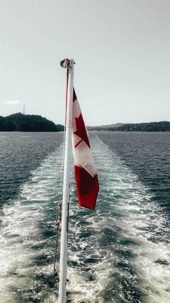 istock Canadian flag on a boat 1266299475