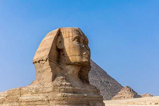 The Great Sphinx of Giza is a giant 4,500-year-old limestone statue situated near the Great Pyramid in Giza, Egypt. Measuring 240 feet (73 meters) long and 66 feet (20 meters) high, the Great Sphinx is one of the world’s largest monuments. It is also one of the most recognizable relics of the ancient Egyptians, though the origins and history of the colossal structure are still debated.