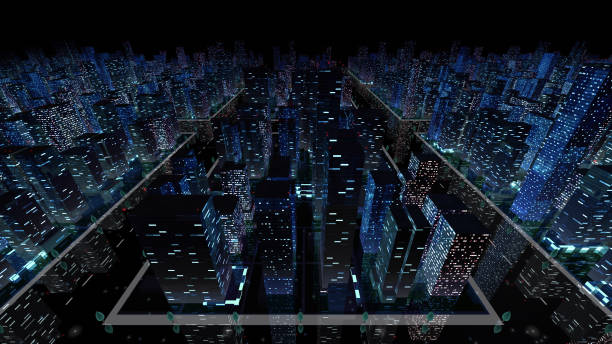 istock City night Building Simple Modern Skyscraper business background 1266300549