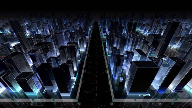 istock City night Building Simple Modern Skyscraper business background 1266300553