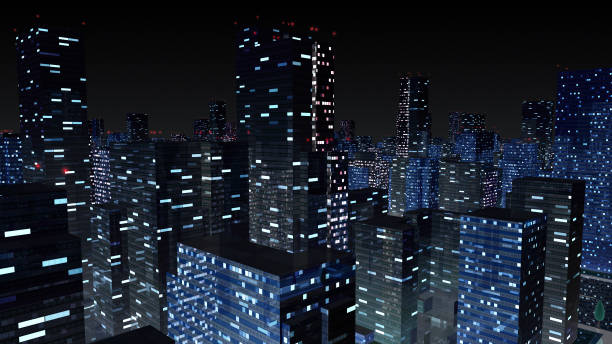 istock City night Building Simple Modern Skyscraper business background 1266300625