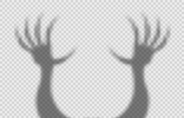 halloween background with scary hands with long nails Shadow overlay effect for halloween background with scary hands with long nails. Mockup of transparent shadow overlay effect and natural lightning. Stock vector illustration. hand-with-long-nails stock illustrations