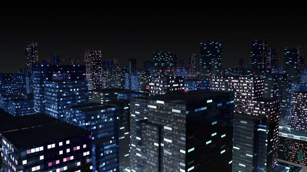 istock City night Building Simple Modern Skyscraper business background 1266300659