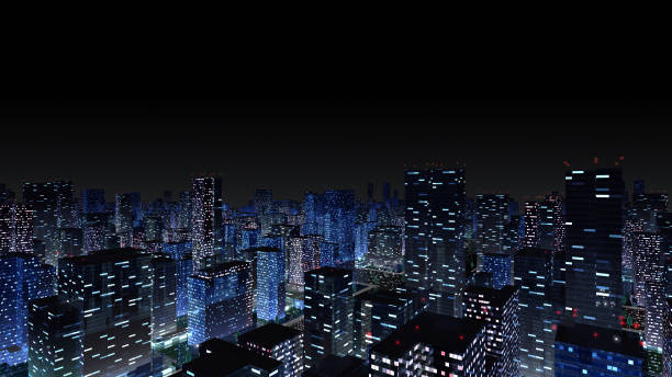 istock City night Building Simple Modern Skyscraper business background 1266300709