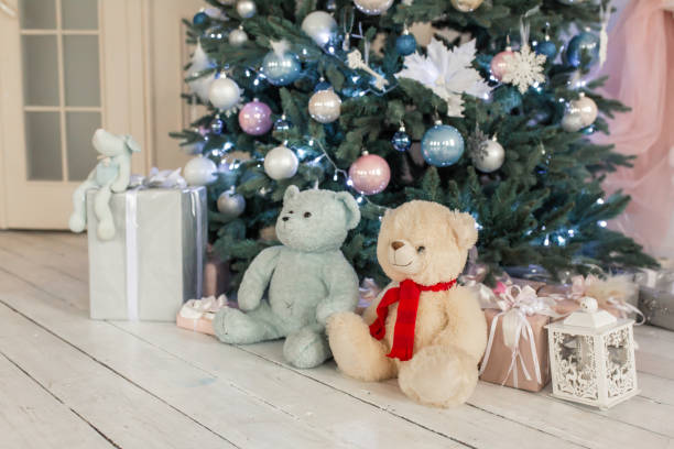istock Decorations of a room with a decorated Christmas tree. 1266302440
