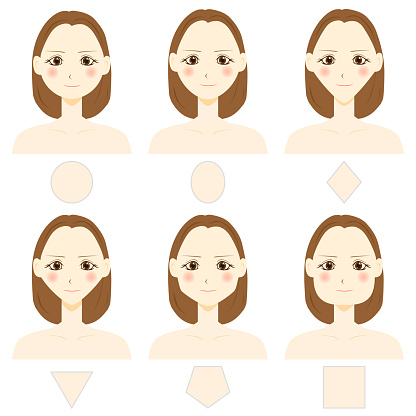 Face Shape Pattern Set Of Vector Face Shapes Oval Triangle Round Square Base Type Stock ...