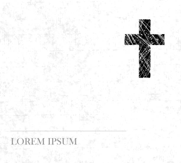 istock Design template with christian cross and place for your text on old paper background 1266303416