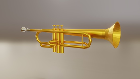 3D rendering illustration of a trumpet