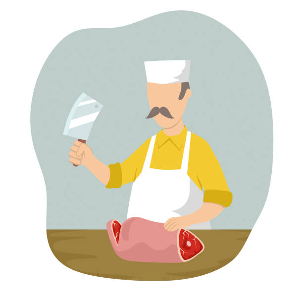 정육점 스톡 일러스트레이션 - butchers shop butcher meat delicatessen stock illustrations