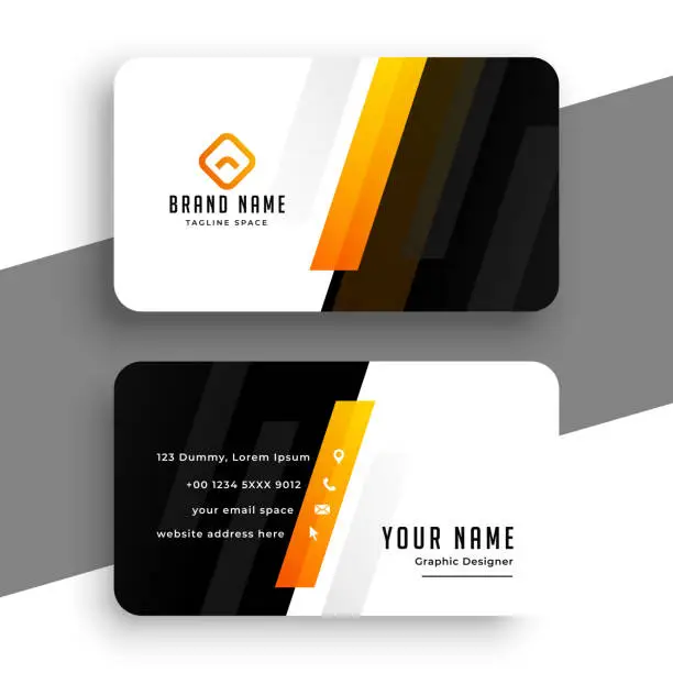 Vector illustration of stylish yellow theme business card template design