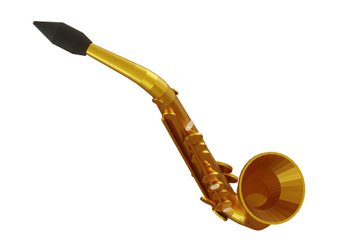 Low Poly Saxophone Angled