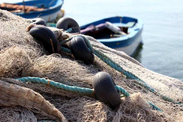 istock fishing nets and ropes on the dock 1266307435