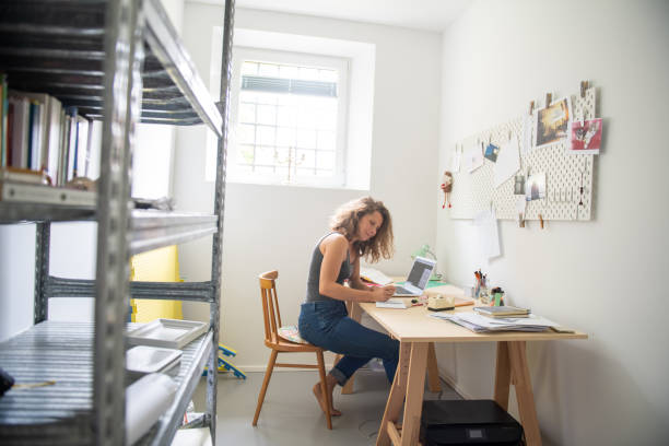 istock Young woman working from home 1266308563