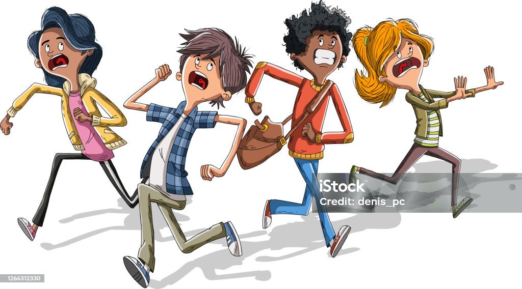 Ilustración de Niños De Dibujos Animados Corriendo Con Miedo y más Vectores Libres de Derechos de Miedo - Miedo, Correr, Personas - iStock Ilustración de Niños De Dibujos Animados Corriendo Con Miedo y más Vectores Libres de Derechos de Miedo - Miedo, Correr, Personas - iStock