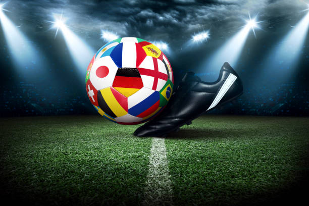 istock Soccer stadium arena with natural green grass 1266313886