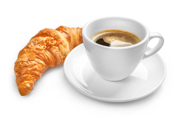 istock Delicious breakfast with fresh croissants 1266318087