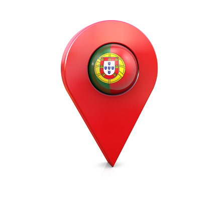 Portuguese Flag Map Pin Icon