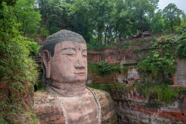 istock Leshan giant buddha stone cave 1266331393