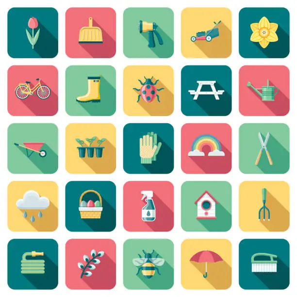 Vector illustration of Spring Icon Set