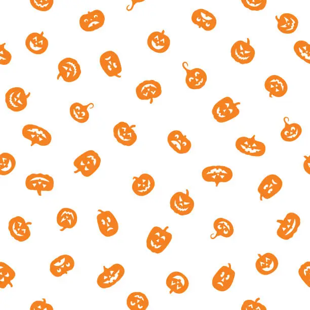 Vector illustration of Little Orange Pumpkins White