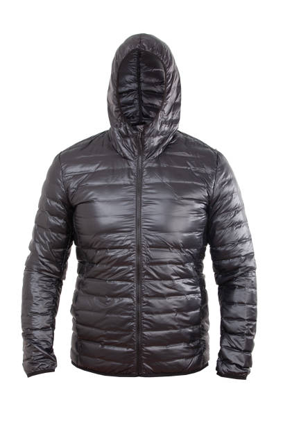 istock Black men sport winter jacket, isolated white 1266335747