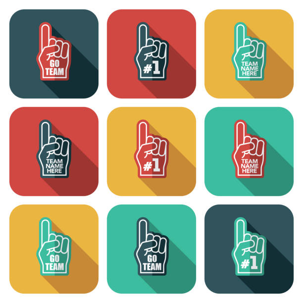 Foam Fingers Icon Set A set of rounded corner App-style icons. File is built in the CMYK color space for optimal printing. Color swatches are global so it’s easy to edit and change the colors. soccer clipart stock illustrations
