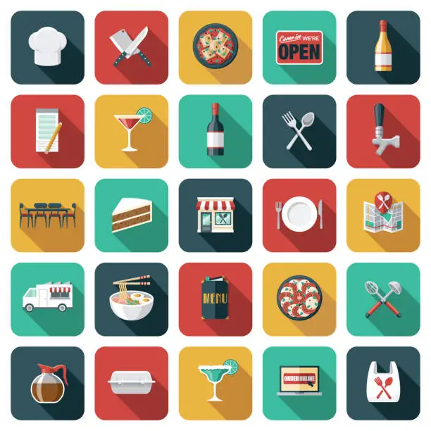 Vector illustration of Restaurant Icon Set