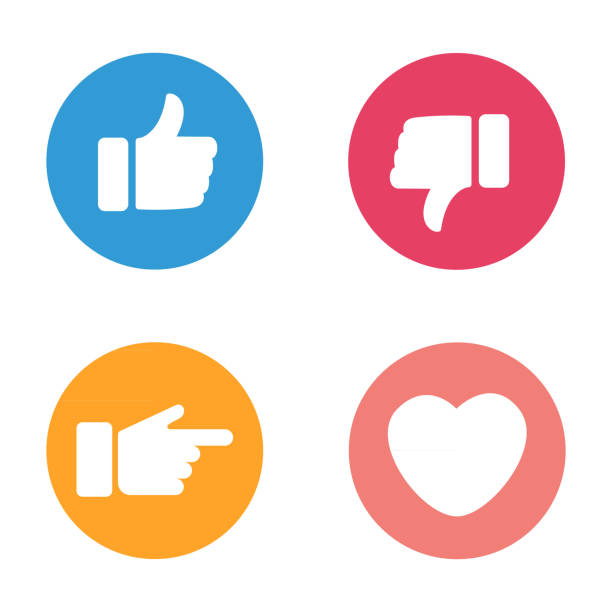 like und dislike set symbolsymbol vektor - daumen runter stock-grafiken, -clipart, -cartoons und -symbole