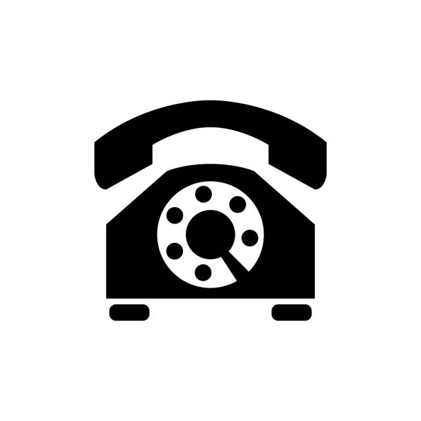 alter typischer telefonsymbolsymbolvektor - telephone cabin london england telephone booth stock-grafiken, -clipart, -cartoons und -symbole
