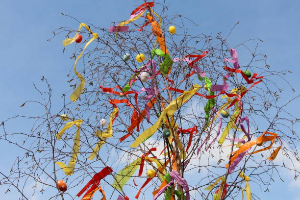 istock A birch tree is erected in Prague's city centre to celebrate Easter. 1266360530