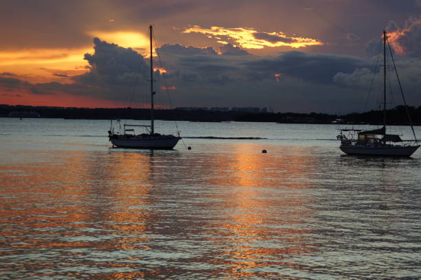 istock Beautiful Evening Sky with yellow clouds 1266374550