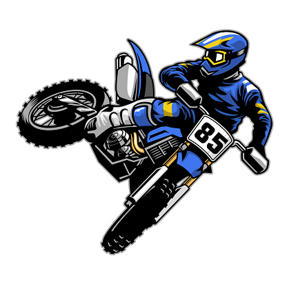 vector of tail whipping motocross