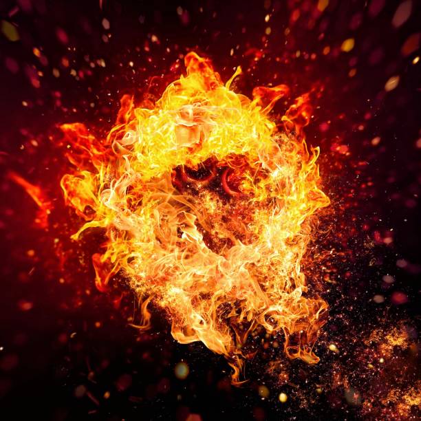 istock 3D illustration of an abstract flame illuminating the darkness 1266380310