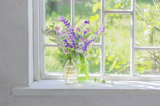 istock summer flowers in vase on windowsill in sunlight 1266383850