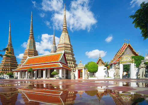 Pho temple in Bangkok city, this image can use for Thailand, grand palace, travel in Bangkok and Asia concept.